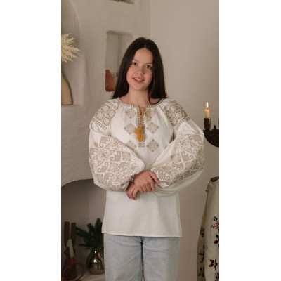 Вишиванка бежева ЖБ 2138